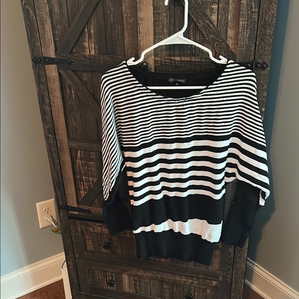 Black and White Striped Sweater